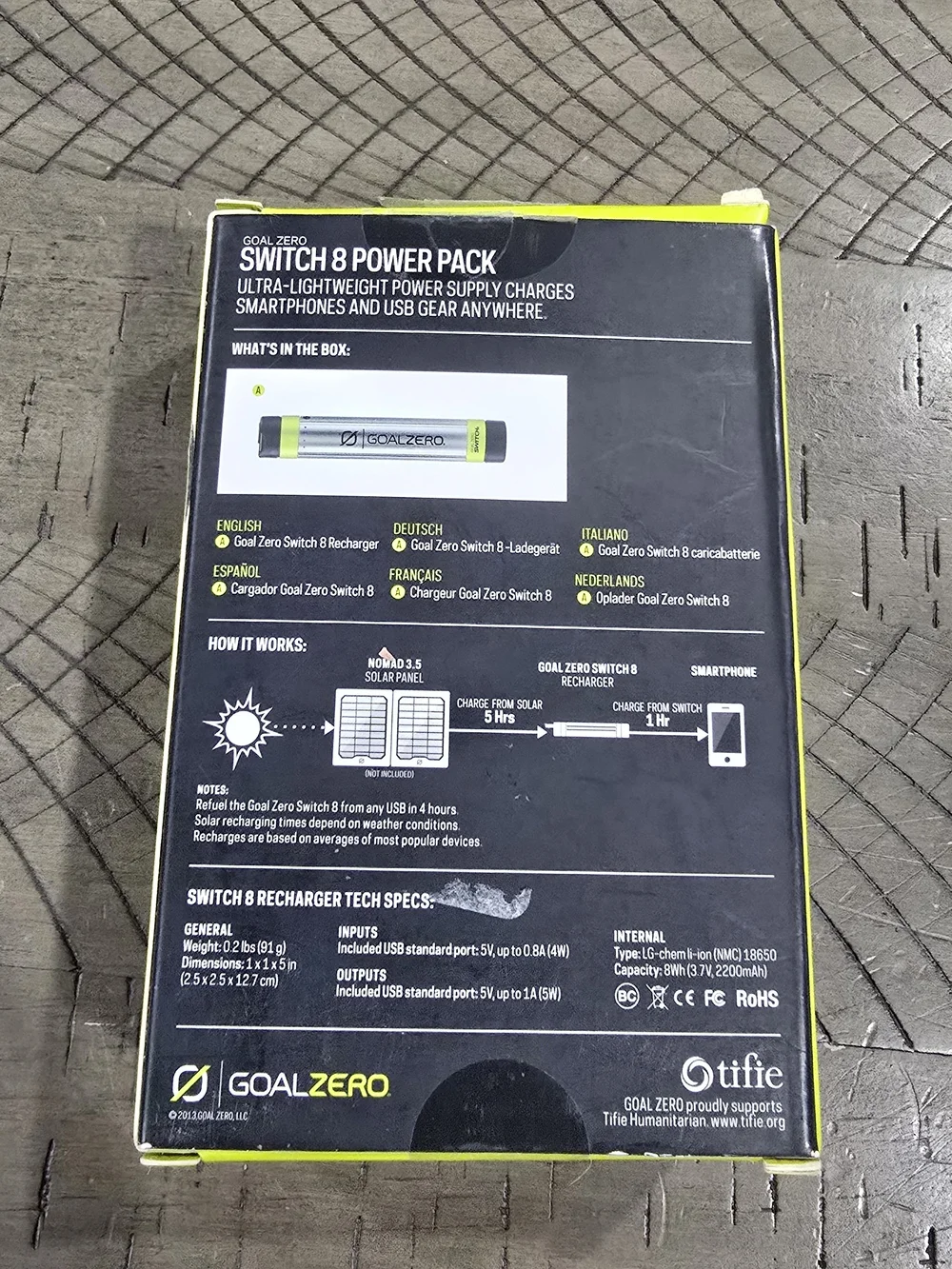 Goal Zero Switch 8 Power Pack Portable USB Charger For Phone/ Open Box